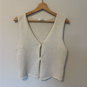 Cream Knit Key Hole Knit Top